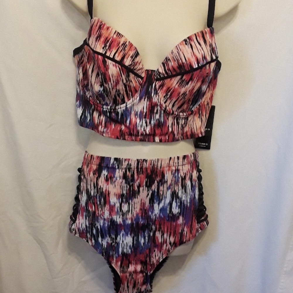 TORRID BIKINI Set 5X SwimSuit Mirage Mesh Strappy - Picture 6 of 6